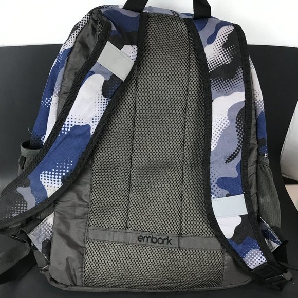 Embark Blue and Black Camo Nylon backpack - Picture 7 of 8